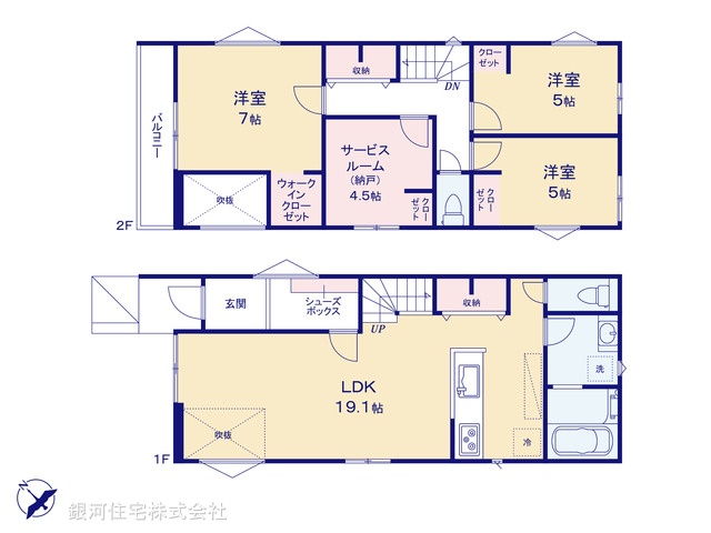 G00392439 千葉県千葉市美浜区磯辺３丁目 新築一戸建て 4999万円【間取図】