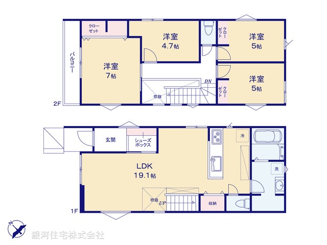G00392440 千葉県千葉市美浜区磯辺３丁目 新築一戸建て 4999万円【間取図】