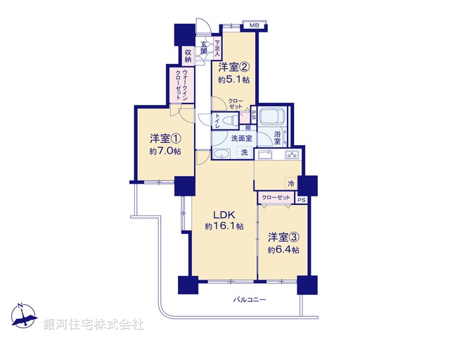 G00392445 埼玉県所沢市元町 中古マンション 5980万円【間取図】