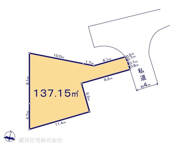 G00392467 東京都足立区伊興４丁目 土地 4930万円【区画図】