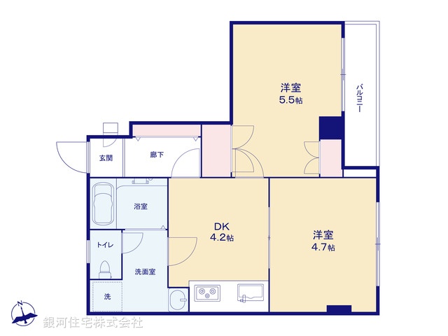 G00392486 東京都東大和市向原４丁目 中古マンション 759万円【間取図】