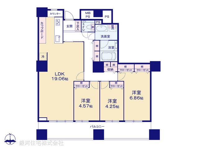 G00392488 東京都新宿区百人町３丁目 中古マンション 1億2280万円【間取図】