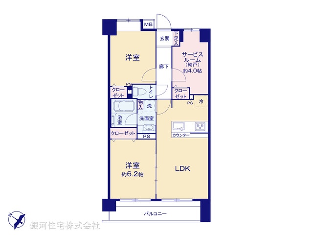 G00392504 神奈川県横浜市南区若宮町２丁目 中古マンション 4199万円【間取図】