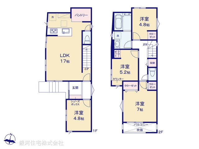 G00392533 千葉県柏市西原１丁目 新築一戸建て 4080万円【間取図】