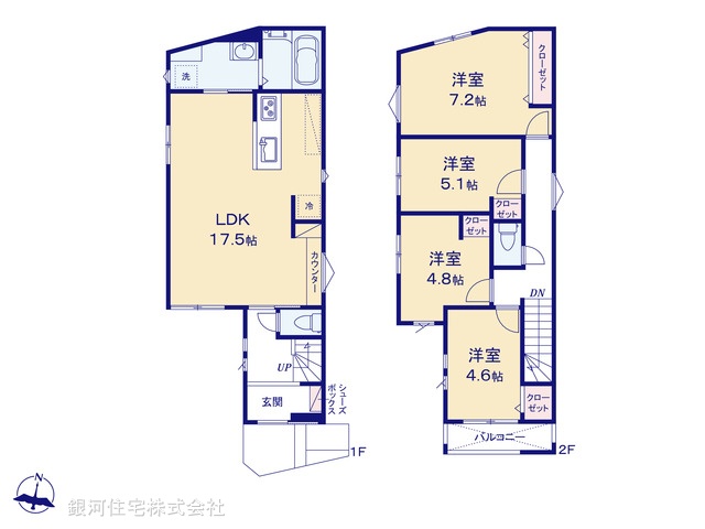 G00392535 千葉県柏市西原１丁目 新築一戸建て 3880万円【間取図】