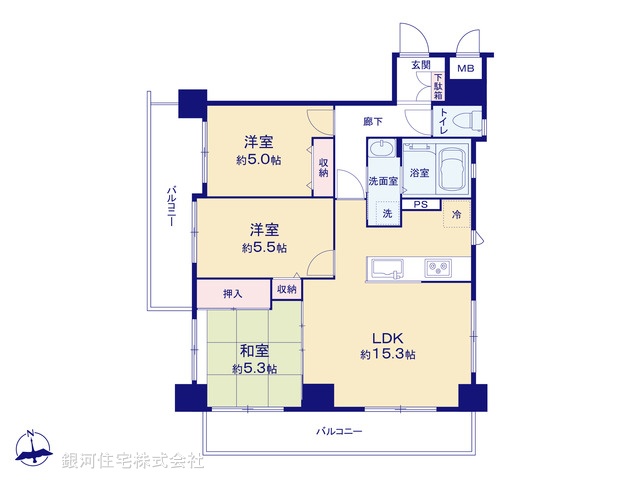 G00392630 東京都大田区北糀谷１丁目 中古マンション 7290万円【間取図】