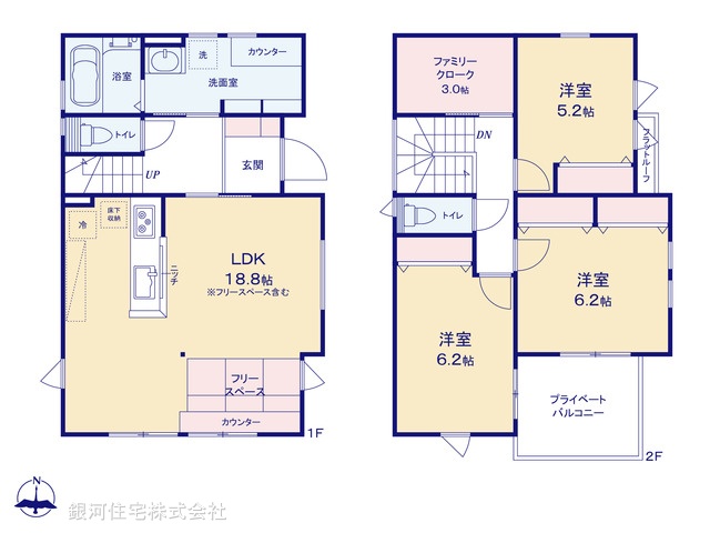 G00392657 千葉県船橋市二和西２丁目 新築一戸建て 3998万円【間取図】