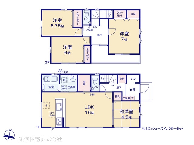 G00392680 千葉県市川市大野町２丁目 新築一戸建て 4490万円【間取図】