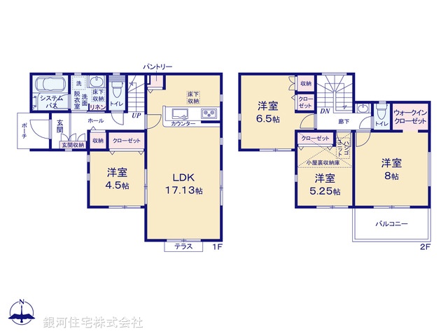 G00392750 東京都小平市回田町 新築一戸建て 5650万円【間取図】