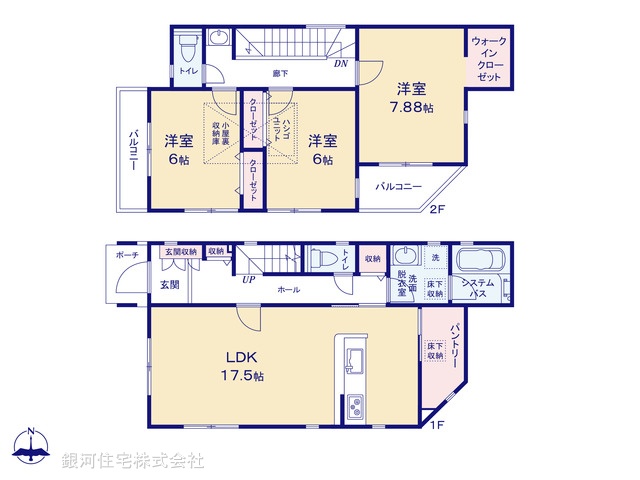 G00392752 東京都小平市回田町 新築一戸建て 5380万円【間取図】