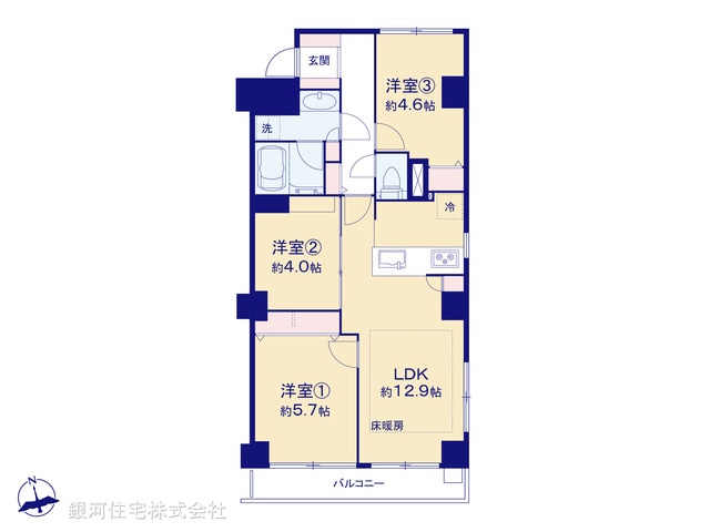 G00392796 東京都渋谷区恵比寿４丁目 中古マンション 1億4980万円【間取図】