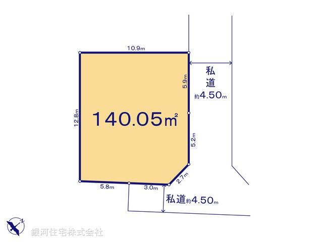 G00392816 千葉県柏市永楽台２丁目 土地 3000万円【区画図】