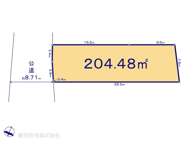 G00392825 東京都稲城市坂浜 土地(建築条件付土地) 3980万円【区画図】