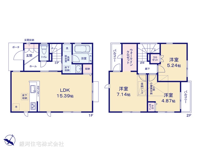 G00392834 神奈川県横浜市南区永田山王台 新築一戸建て 3380万円【間取図】