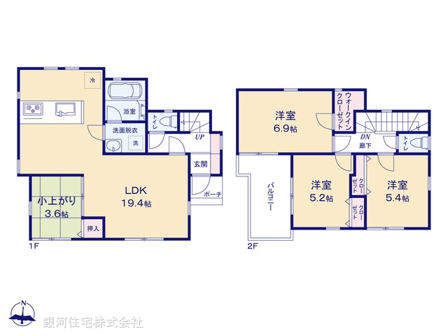 G00392867 神奈川県横浜市瀬谷区阿久和東２丁目 新築一戸建て 3180万円【間取図】