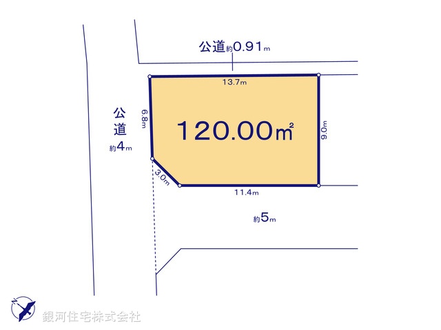 G00392878 東京都武蔵村山市岸１丁目 土地 1950万円【区画図】