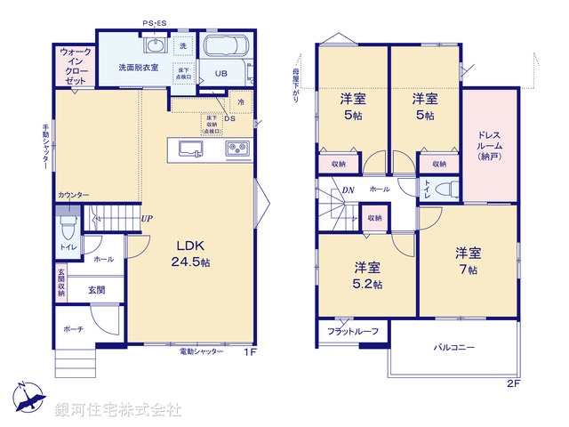 G00392887 千葉県船橋市飯山満町３丁目 新築一戸建て 5499万円【間取図】