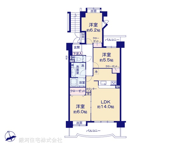 G00392935 千葉県松戸市上矢切 中古マンション 1898万円【間取図】