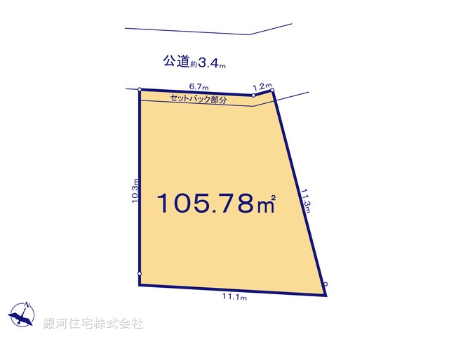 G00392944 神奈川県横浜市港北区篠原東３丁目 土地 5500万円【区画図】