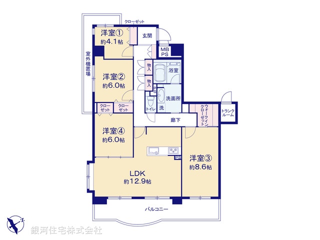 G00392964 千葉県市川市鬼高３丁目 中古マンション 6380万円【間取図】