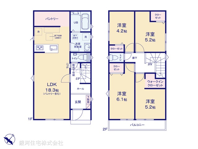 G00392980 千葉県千葉市美浜区磯辺１丁目 新築一戸建て 5199万円【間取図】