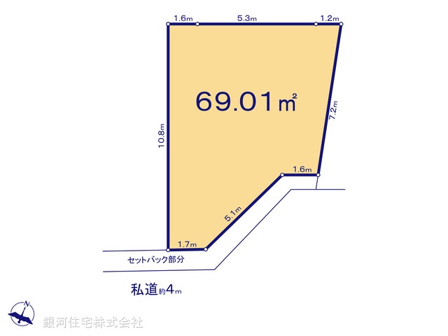 G00392984 埼玉県さいたま市北区植竹町１丁目 土地 4099万円【区画図】