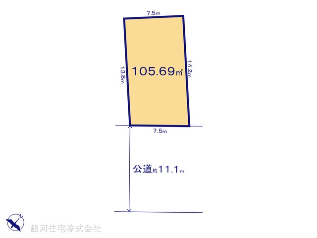 G00392990 千葉県我孫子市つくし野１丁目 土地 2499万円【区画図】