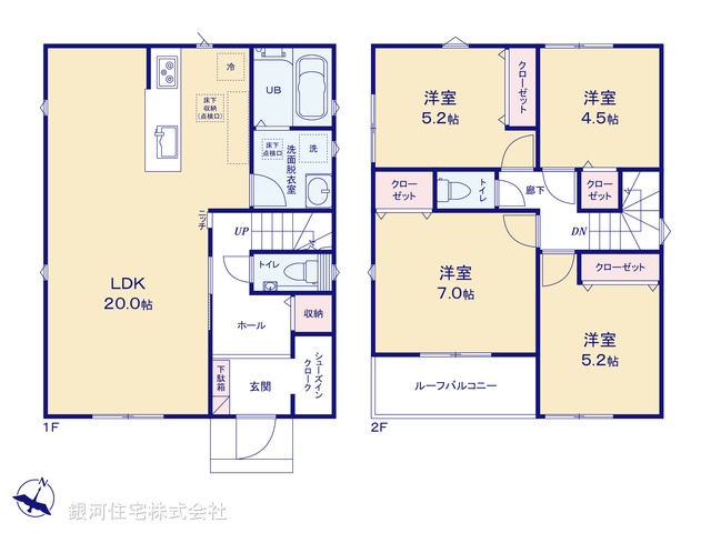 G00393016 東京都清瀬市中清戸２丁目 新築一戸建て 5680万円【間取図】