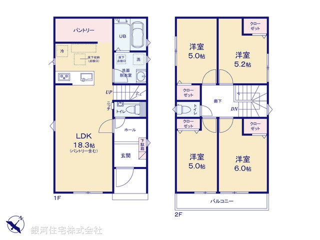 G00393017 千葉県千葉市美浜区磯辺１丁目 新築一戸建て 5199万円【間取図】