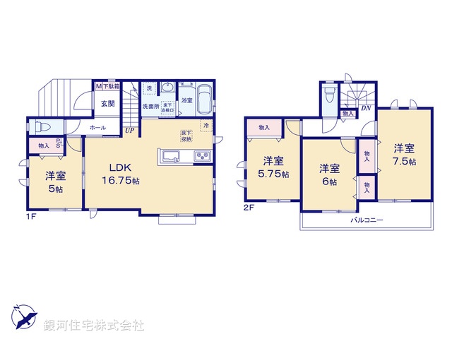 G00393029 東京都町田市鶴川４丁目 新築一戸建て 5190万円【間取図】