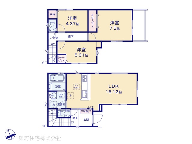 G00393030 千葉県市川市宮久保６丁目 新築一戸建て 3880万円【間取図】