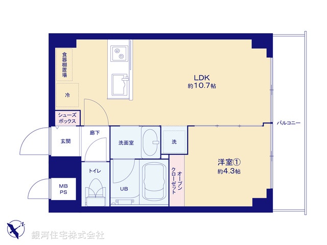 G00393043 東京都品川区西五反田１丁目 中古マンション 4499万円【間取図】