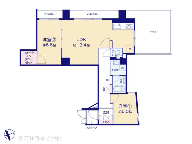 G00393054 東京都中野区松が丘１丁目 中古マンション 7480万円【間取図】