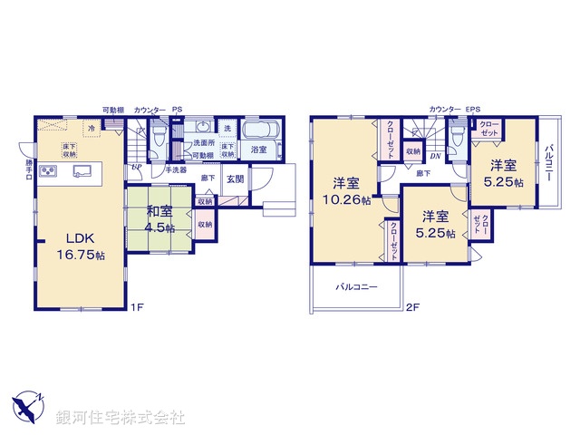 G00393058 埼玉県鴻巣市吹上本町２丁目 新築一戸建て 3290万円【間取図】