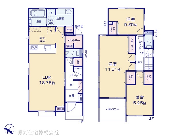 G00393060 埼玉県久喜市本町５丁目 新築一戸建て 4390万円【間取図】