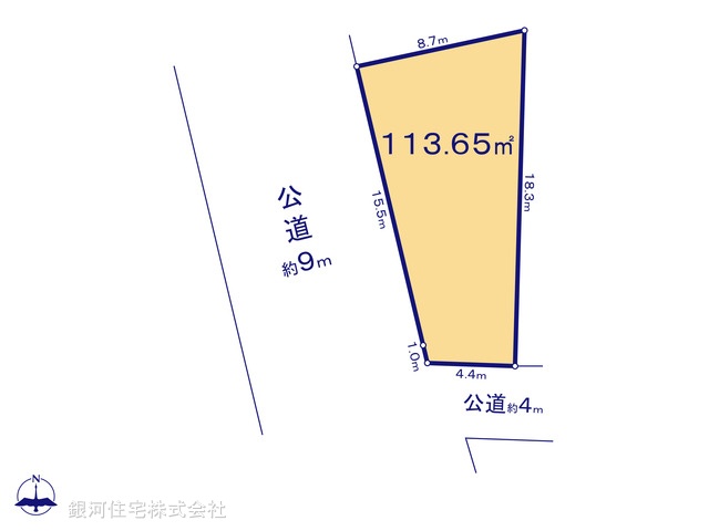 G00393066 神奈川県厚木市妻田南１丁目 土地 2480万円【区画図】