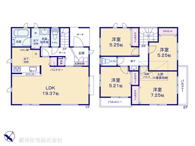 G00393091 神奈川県相模原市南区大野台２丁目 新築一戸建て 4380万円【間取図】