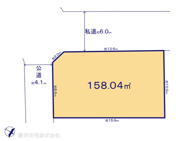 G00393120 千葉県市川市大野町１丁目 土地 4390万円【区画図】