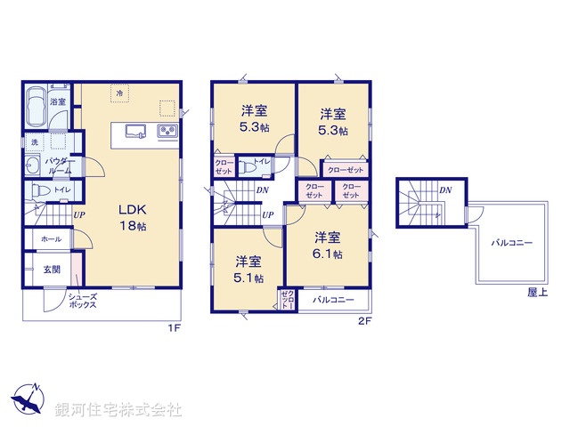 G00393252 神奈川県相模原市南区相南１丁目 新築一戸建て 4980万円【間取図】