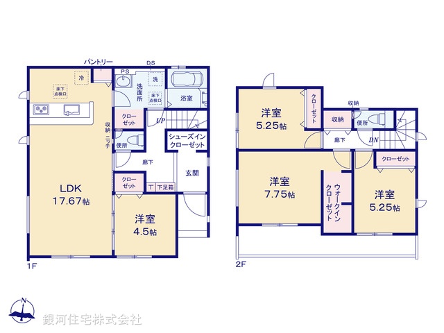 G00393299 千葉県八千代市八千代台北３丁目 新築一戸建て 4890万円【間取図】