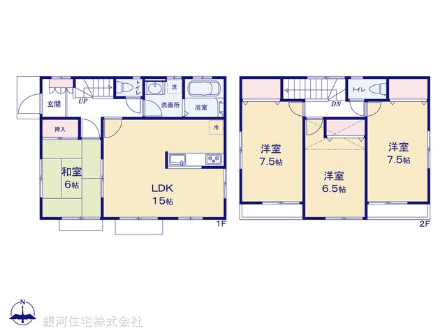 G00393309 千葉県鎌ヶ谷市くぬぎ山１丁目 中古一戸建て 2480万円【間取図】