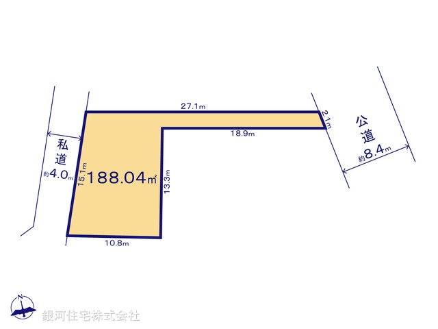 G00393411 千葉県松戸市古ヶ崎 土地 2499万円【区画図】