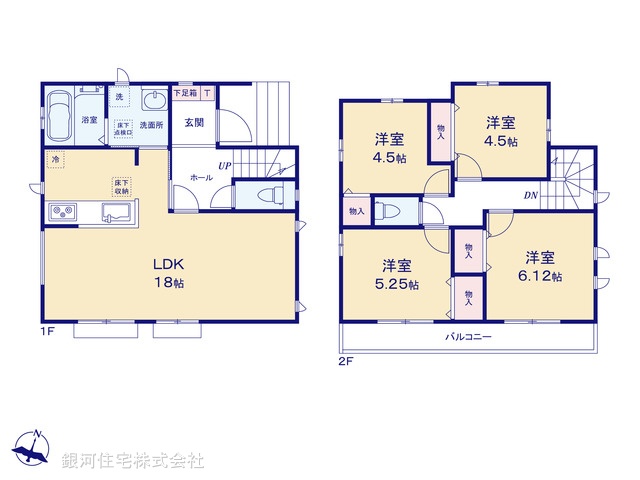 G00393423 埼玉県新座市石神４丁目 新築一戸建て 4490万円【間取図】