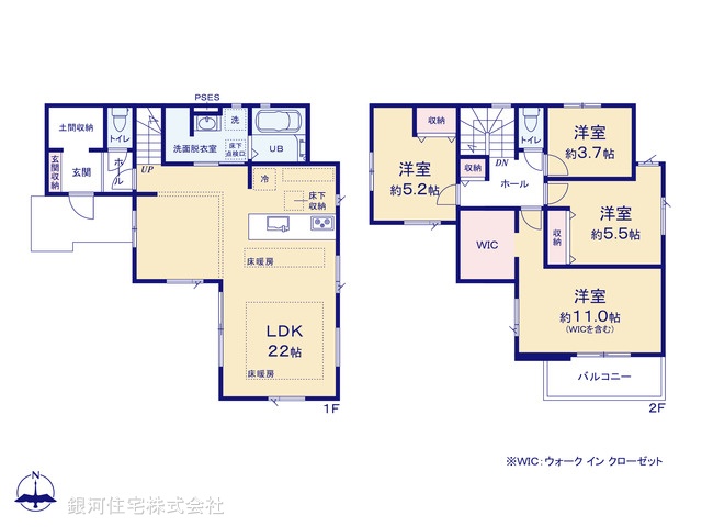 G00393431 千葉県流山市加４丁目 新築一戸建て 5799万円【間取図】