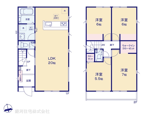 G00393432 千葉県市川市北方町４丁目 新築一戸建て 4499万円【間取図】