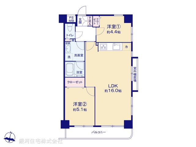 G00393481 東京都中野区江古田４丁目 中古マンション 6490万円【間取図】