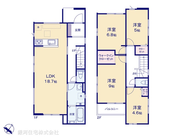 G00393541 千葉県八千代市勝田台３丁目 新築一戸建て 4498万円【間取図】