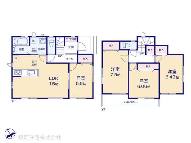 G00393615 千葉県船橋市三山６丁目 新築一戸建て 3590万円【間取図】