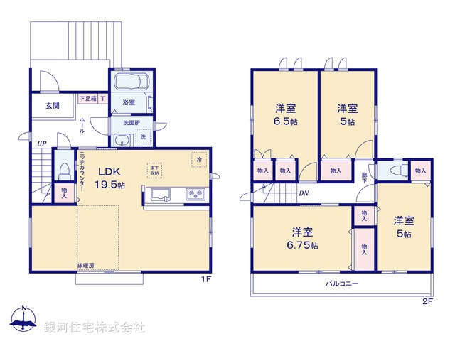 G00393624 神奈川県横浜市金沢区六浦南１丁目 新築一戸建て 5398万円【間取図】