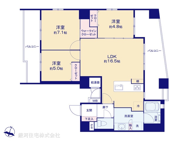 G00393632 神奈川県横浜市南区浦舟町４丁目 中古マンション 6699万円【間取図】